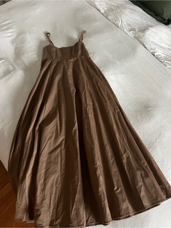 DISSH Dresses & Skirts - DISSH Brown Maxi Dress with Braided Spaghetti Straps
